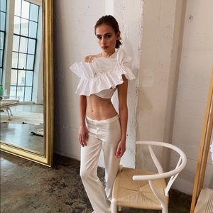 ARE YOU AM I Odile top 100% cotton made in USA size XS white - worn one time